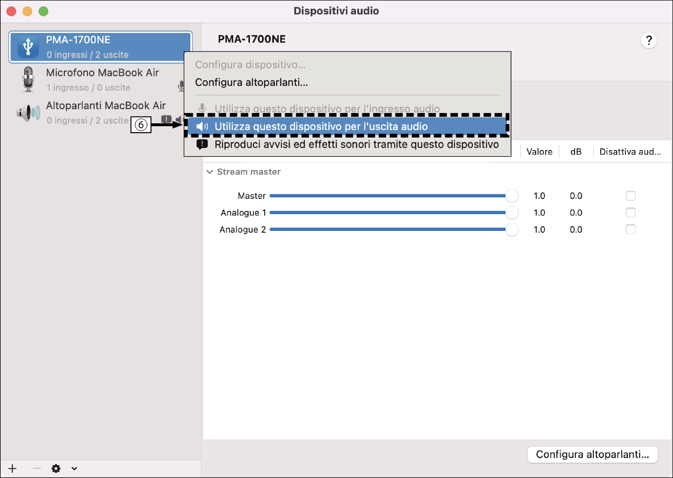 MacOS setting 1 PMA1700NE